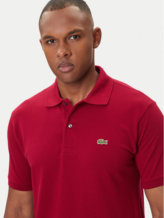 Lacoste Lacoste Тениска с яка и копчета L1212 Бордо Classic Fit