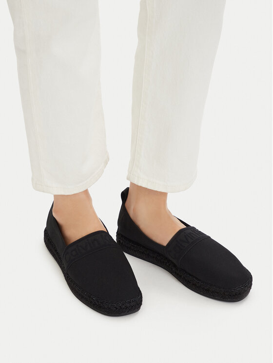 Calvin Klein Espadrile Oblique Espadrille Webbing HW0HW02934 Negru