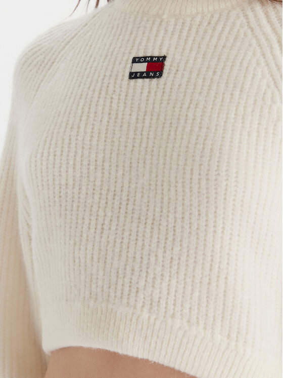 Tommy Jeans Tommy Jeans Sveter Badge DW0DW21677 Écru Regular Fit