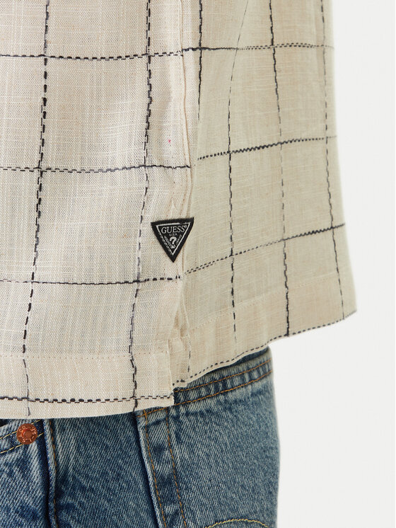 Guess Guess Риза M6GH46 W1754 Бежов Regular Fit
