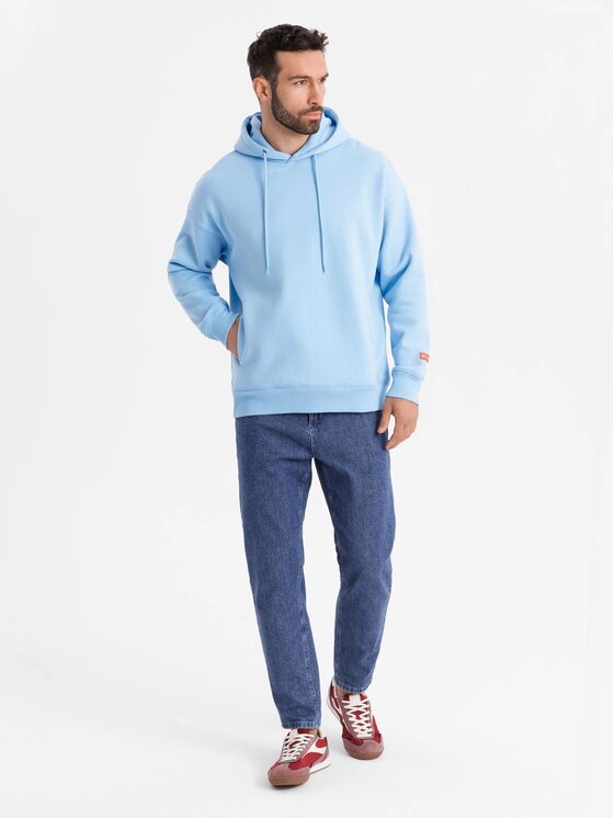 Ombre Ombre Mikina OU-SNBC-0105 Modrá Regular Fit