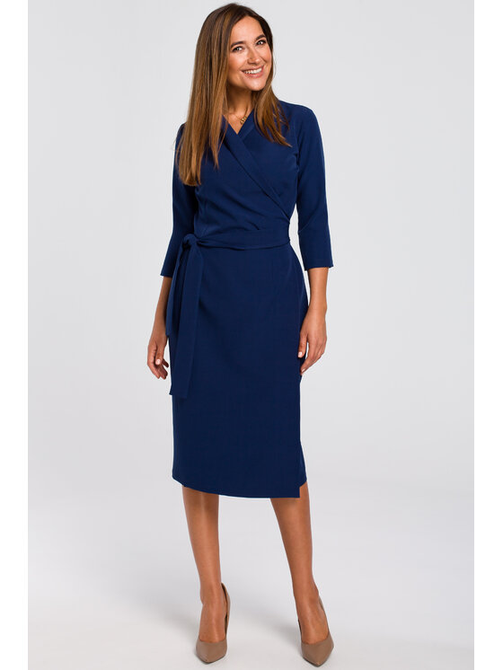 Stylove Stylove Každodenné šaty S175 Tmavomodrá Regular Fit