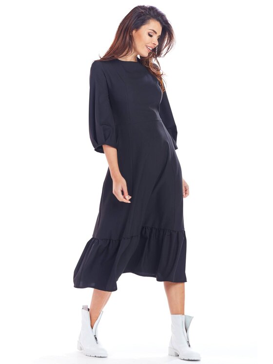 Awama Awama Každodenné šaty A345 Čierna Basic Fit