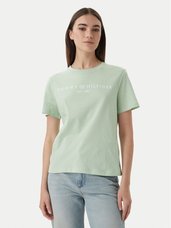 Tommy Hilfiger Tricou WW0WW40276 Verde Regular Fit