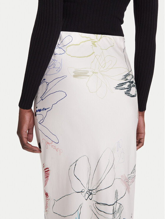 Desigual Desigual Макси пола Paul 25WWFW07 Бял Regular Fit