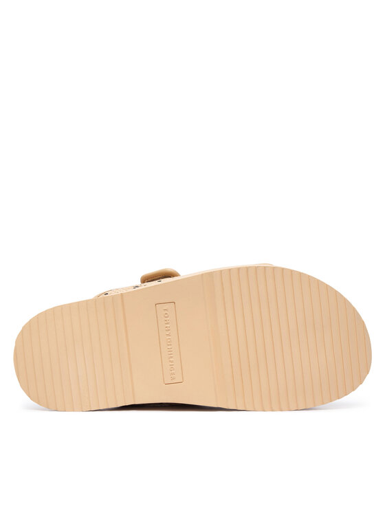 Tommy Hilfiger Tommy Hilfiger Natikače Double Strap Raffia FW0FW09122 Bež