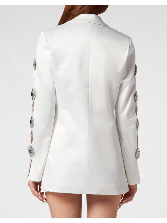 PHILIPP PLEIN PHILIPP PLEIN Marynarka 15729 Biały Loose Fit