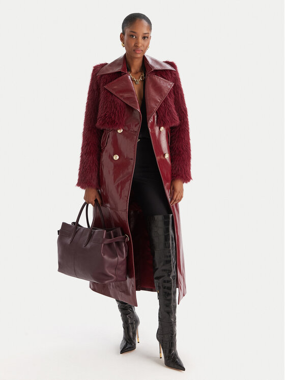 Babylon Babylon Jacke aus Kunstleder S00772 Dunkelrot Regular Fit