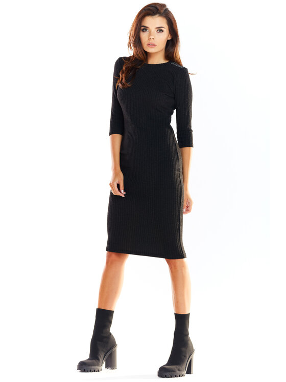 Awama Awama Vestito di maglia A321 Nero Basic Fit