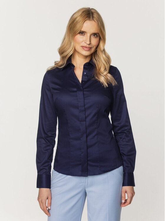Willsoor Willsoor Koszula 61462 Granatowy Slim Fit