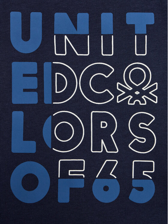 United Colors Of Benetton United Colors Of Benetton T-Shirt 3I1XG100G Granatowy Regular Fit