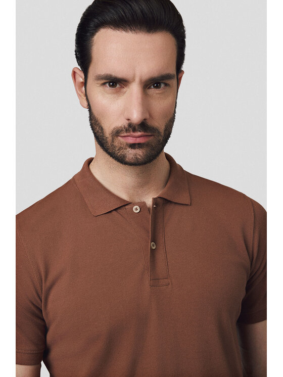 Lancerto Lancerto Polo Cassian PO073125000008 Beżowy Regular Fit