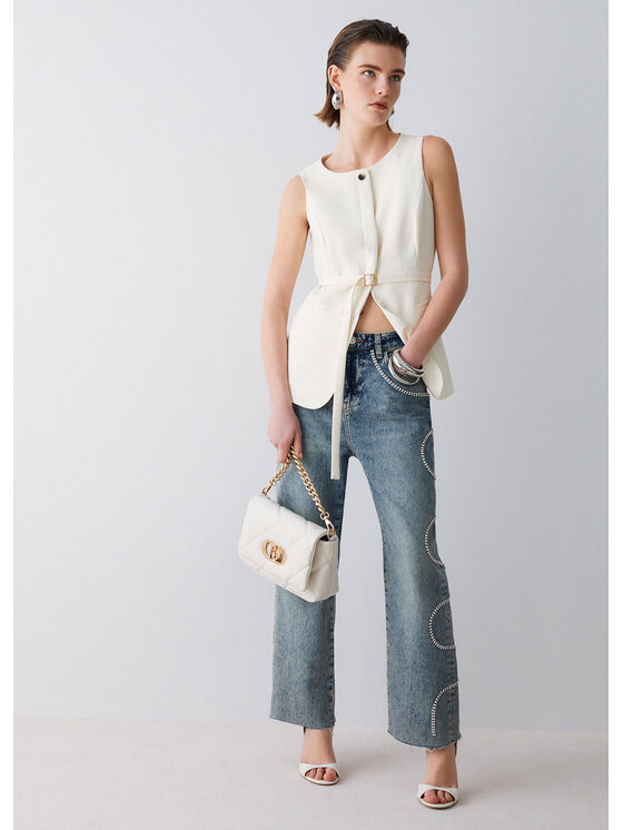 Liu Jo Liu Jo Gilet WA6209TS896X0760 Bianco Regular Fit