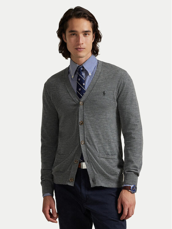Polo Ralph Lauren Polo Ralph Lauren Pletena jopica 710946144004 Siva Slim Fit
