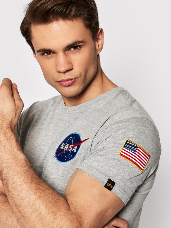Alpha Industries Alpha Industries T-Shirt Space Shuttle 176507 Szary Regular Fit