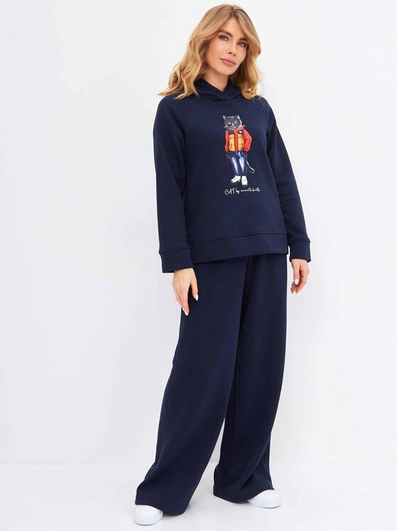Manii'ta Lacitta Manii'ta Lacitta Spodnie damskie Women's Trousers CAT Granatowy Regular Fit