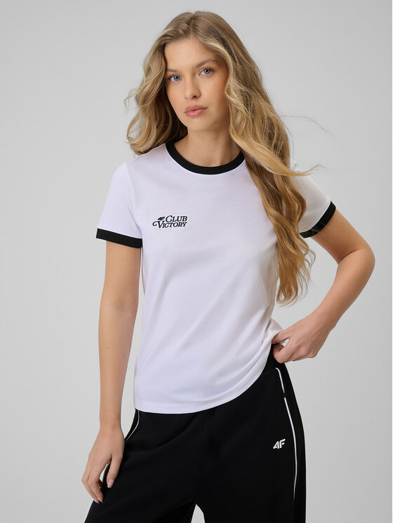 4F 4F T-Shirt SPORTS CLUB Biały Regular Fit
