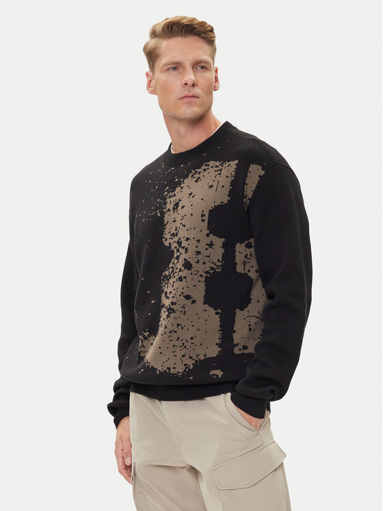 G-Star Raw Sweter Sprayed 89 D27772-D488 Czarny Relaxed Fit