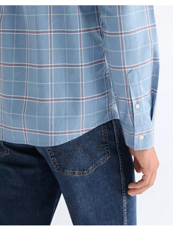 Wrangler Wrangler Koszula 1 PKT SHIRT Niebieski Regular Fit