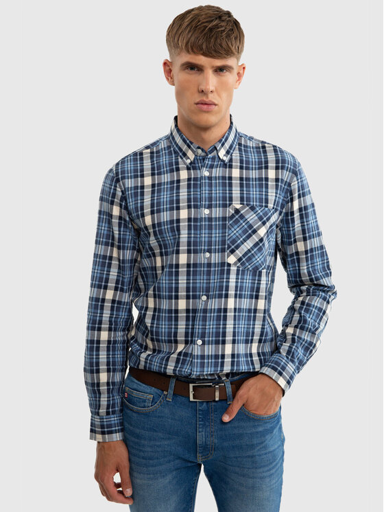 BIG STAR BIG STAR Koszula MEROLI_401_140 Niebieski Basic Fit