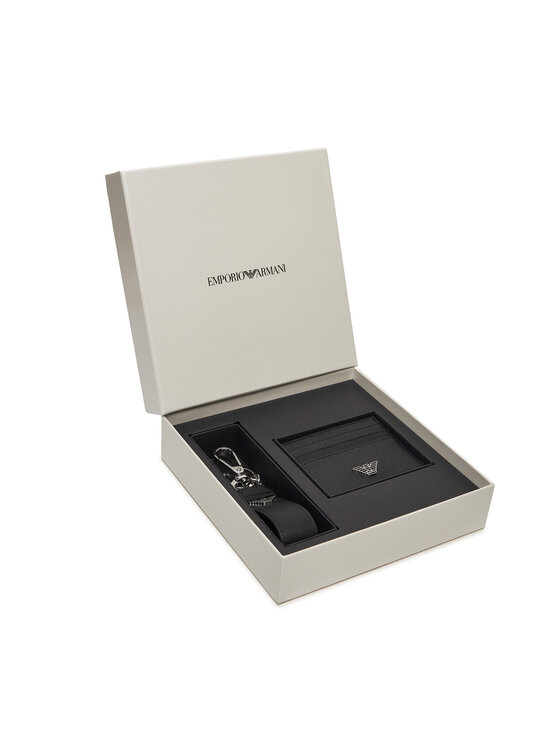 Emporio Armani Emporio Armani Set etui za kreditne kartice in obesek za ključe Y4R606 Y138E 81072 Črna