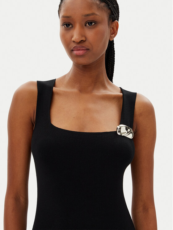 Kontatto Kontatto Cocktail obleka 3M0553C Črna Slim Fit