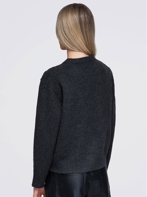 Ombre Ombre Sweter OW-SW-E0036 Szary ciemny Regular Fit