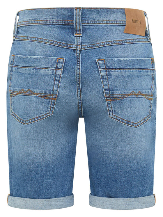 Mustang Mustang Pantaloncini di jeans WASHINGTON SHORTS Blu Straight Fit