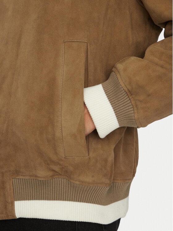 HUGO HUGO Шкіряна куртка Ledam 50534326 Бежевий Relaxed Fit