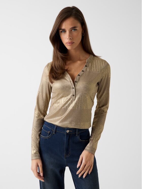 Guess Guess Sweter 180344 Złoty Classic Fit