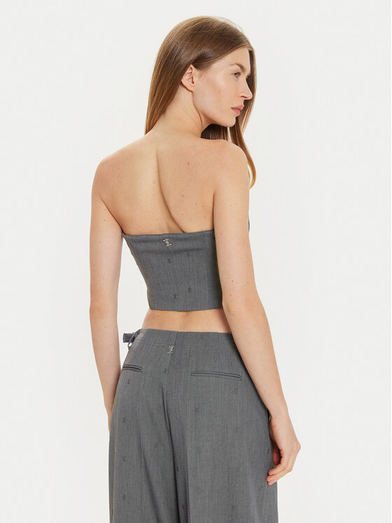 TWINSET TWINSET Top 242AM2044 Szary Slim Fit