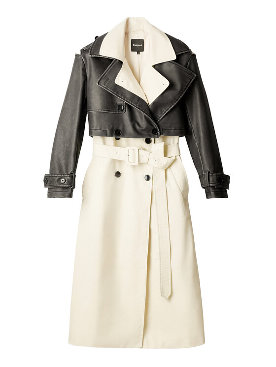 Desigual Desigual Trenčkot Duolo 26SWEW34 Écru Regular Fit