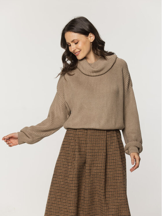Willsoor Willsoor Spódnica midi 67897 Brązowy A-Line Fit