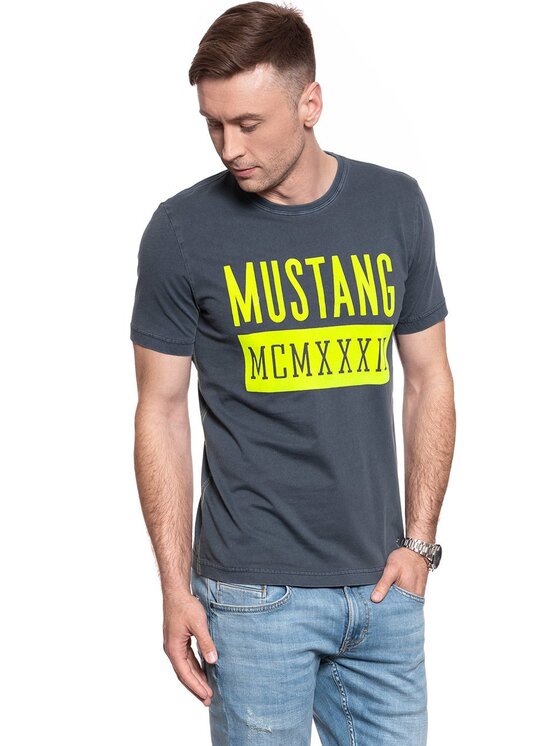 Mustang Mustang T-Shirt ALEX C PRINT Szary Regular Fit