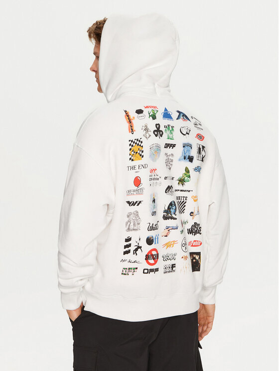 Off-White Off-White Bluza OMBB085G23FLE0150110 Biały Regular Fit