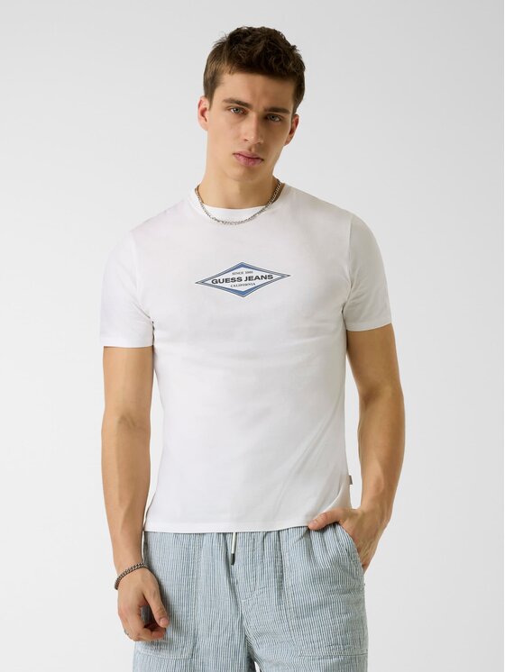 Guess Jeans Guess Jeans T-Shirt 181530 Bílá Classic Fit