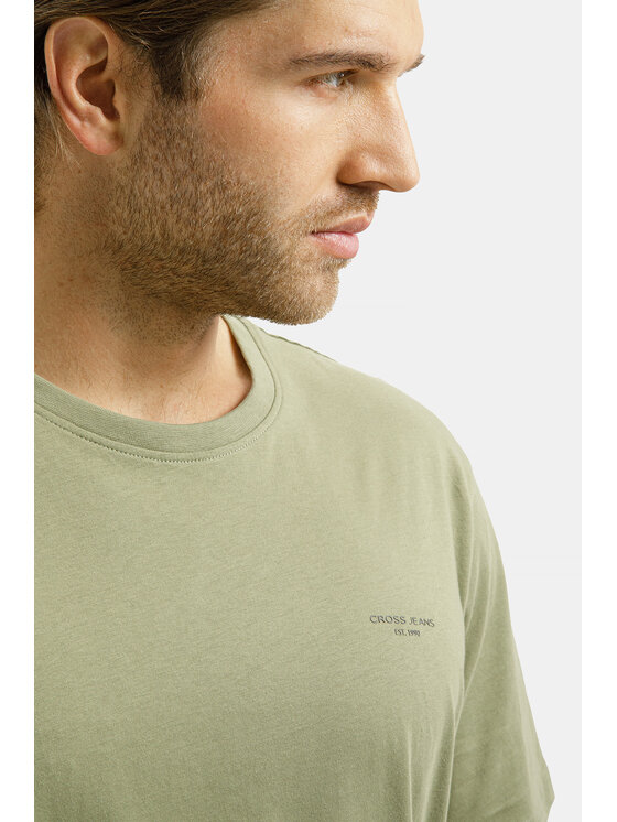 Cross Jeans Cross Jeans T-Shirt 16156-003 Khaki Regular Fit