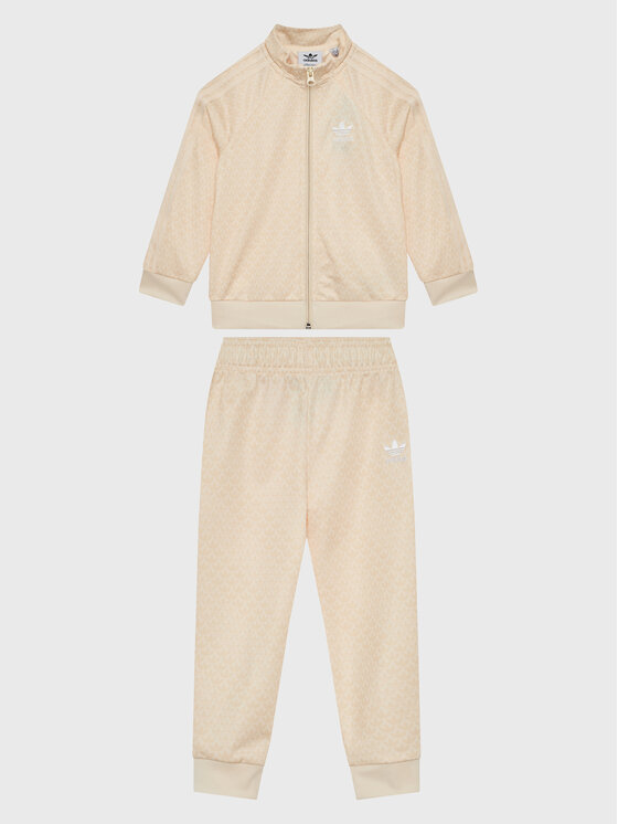 adidas Tepláková súprava Monogram Print Tracksuit H62935 Biela Regular Fit
