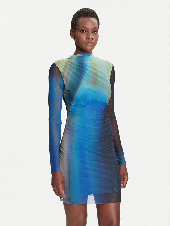 Desigual Desigual Rochie de zi Shira 25WWVK43 Albastru Slim Fit