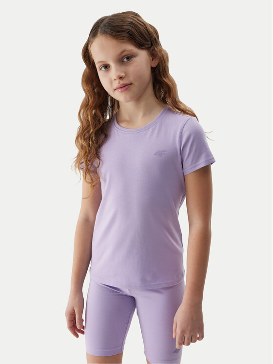 4F Tričko 4FJWSS24TTSHF1110 Fialová Regular Fit