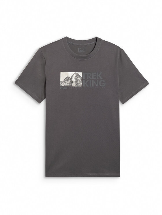 4F 4F T-Shirt TREKKING Szary Regular Fit