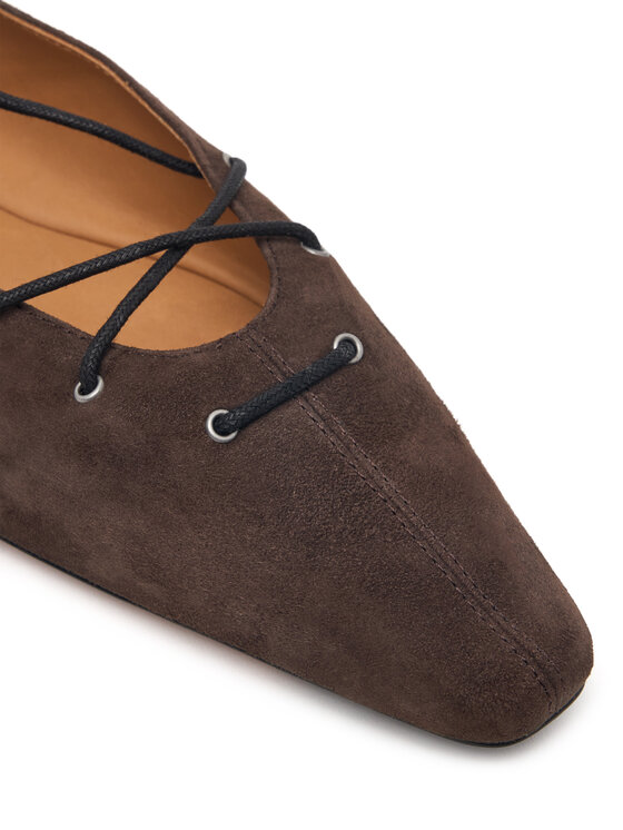 Polo Ralph Lauren Polo Ralph Lauren Balerini Suede Lace-Up Pointed Ballet Flat 818P15775001 Maro