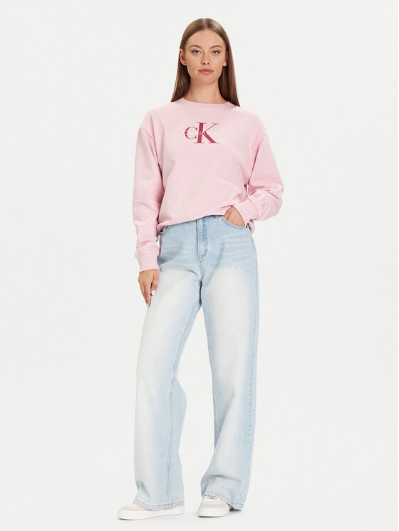 Calvin Klein Jeans Calvin Klein Jeans Mikina Monologo LV047B234G Ružová Relaxed Fit