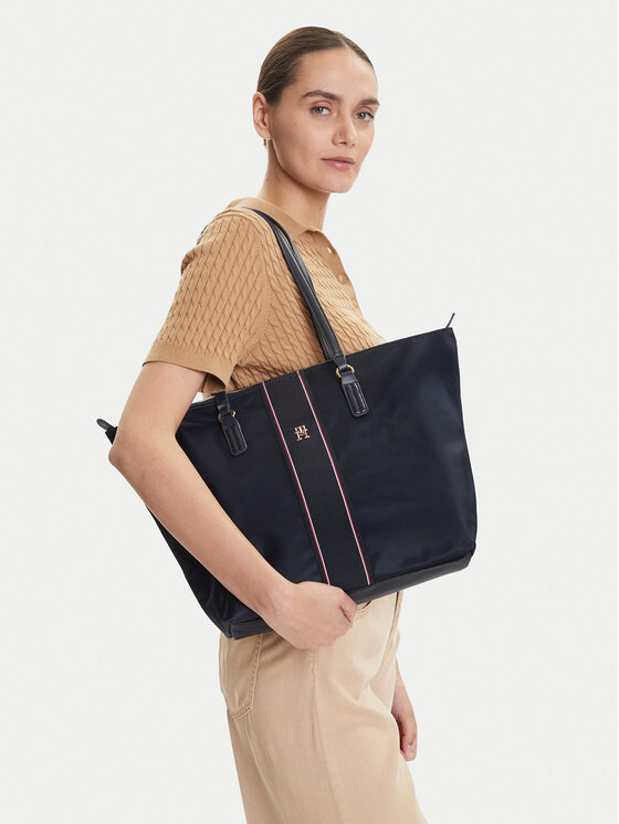 Tommy Hilfiger Tommy Hilfiger Torbica Poppy Tote Corp AW0AW17205 Tamnoplava