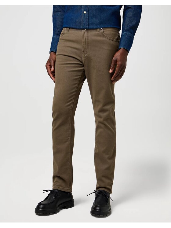 Wrangler Wrangler Spodnie materiałowe LARSTON Brązowy Slim Fit