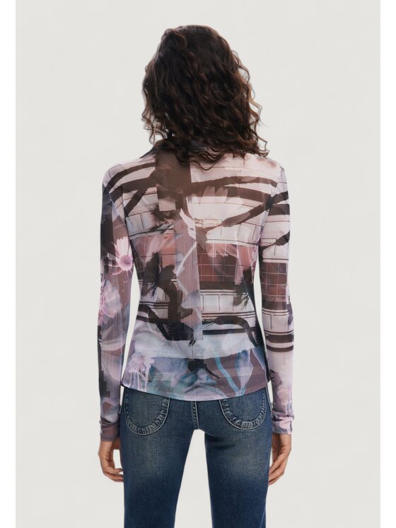 Desigual Desigual Μπλουζάκι TS_SHELLEY Μαύρο Long Fit