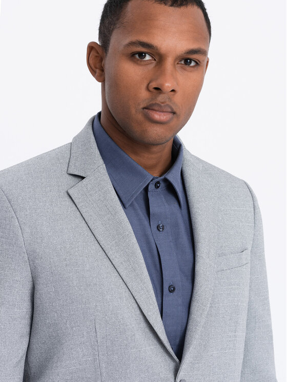Ombre Ombre Sako OM-BLZB-0114 Šedá Regular Fit