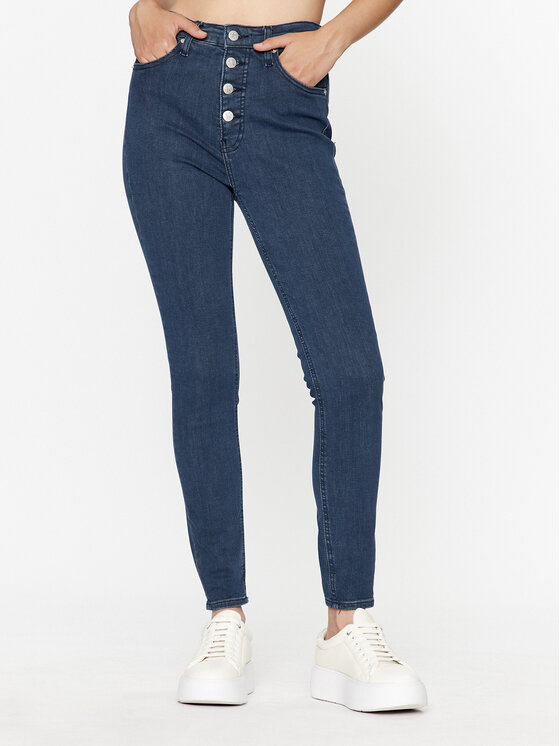 Calvin Klein Jeans Jeans Hlače J20J221779 Modra Super Skinny Fit