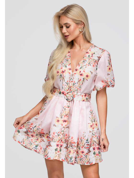 Ombre Ombre Sukienka letnia OW-DLR-E0017 Różowy Regular Fit