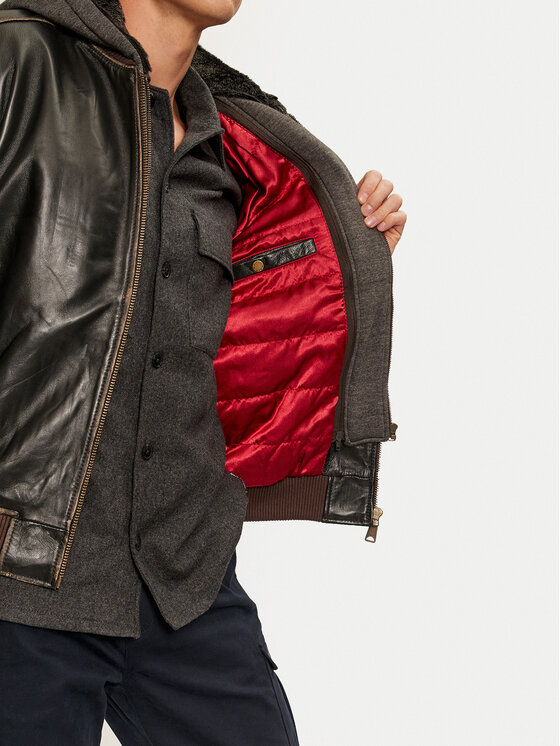 Alpha Industries Alpha Industries Bőrkabát 193129 Barna Regular Fit